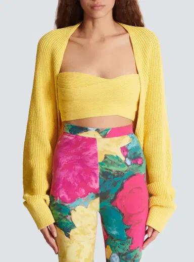 Balmain Ribbed knit bolero cardigan | Thumbnail 8 Balmain Ribbed knit bolero cardigan | Thumbnail 8