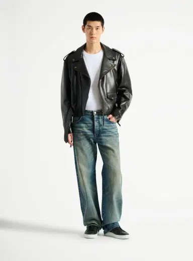 Balmain Textured leather biker jacket | Thumbnail 2 Balmain Textured leather biker jacket | Thumbnail 2