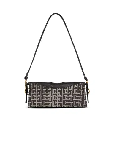Balmain Pulse shoulder bag in monogram jacquard and calfskin | Thumbnail 4 Balmain Pulse shoulder bag in monogram jacquard and calfskin | Thumbnail 4