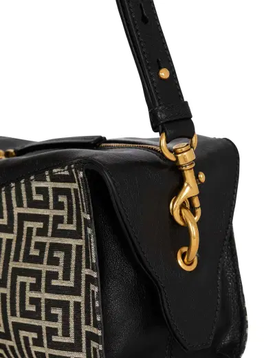 Balmain Pulse shoulder bag in monogram jacquard and calfskin | Thumbnail 6 Balmain Pulse shoulder bag in monogram jacquard and calfskin | Thumbnail 6