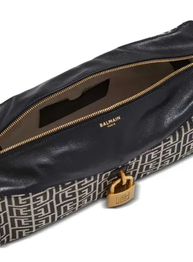 Balmain Pulse shoulder bag in monogram jacquard and calfskin | Thumbnail 7 Balmain Pulse shoulder bag in monogram jacquard and calfskin | Thumbnail 7