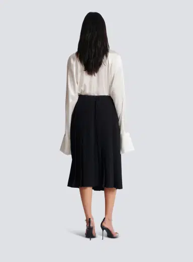 Balmain Pleated silk midi skirt with embellished detail | Thumbnail 4 Balmain Pleated silk midi skirt with embellished detail | Thumbnail 4