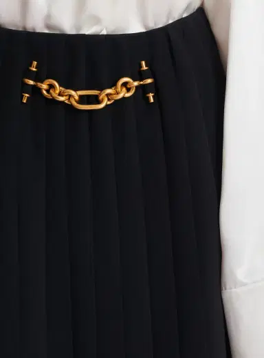 Balmain Pleated silk midi skirt with embellished detail | Thumbnail 6 Balmain Pleated silk midi skirt with embellished detail | Thumbnail 6