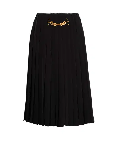 Balmain Pleated silk midi skirt with embellished detail | Thumbnail 1 Balmain Pleated silk midi skirt with embellished detail | Thumbnail 1
