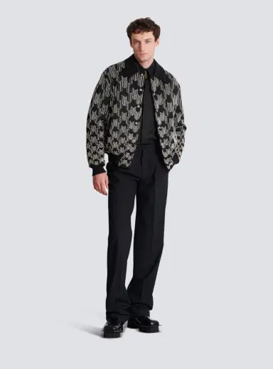 Balmain Satin bomber jacket with crystal embroidery | Thumbnail 2 Balmain Satin bomber jacket with crystal embroidery | Thumbnail 2