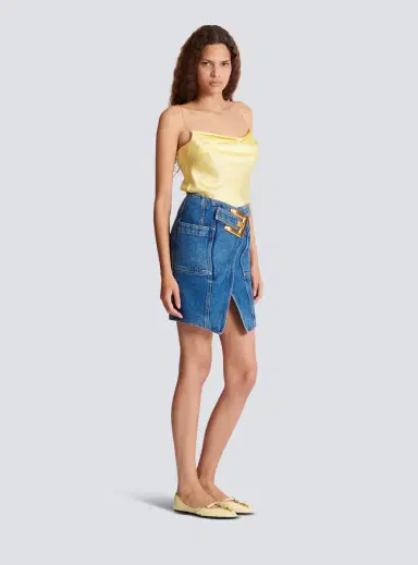 Balmain Short denim skirt with belt | Thumbnail 3 Balmain Short denim skirt with belt | Thumbnail 3