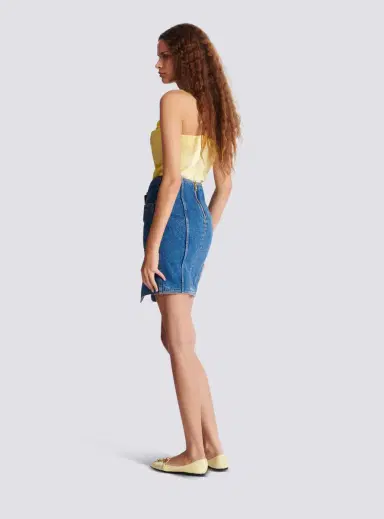 Balmain Short denim skirt with belt | Thumbnail 4 Balmain Short denim skirt with belt | Thumbnail 4