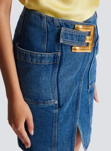 Balmain Short denim skirt with belt | Thumbnail 6 Balmain Short denim skirt with belt | Thumbnail 6