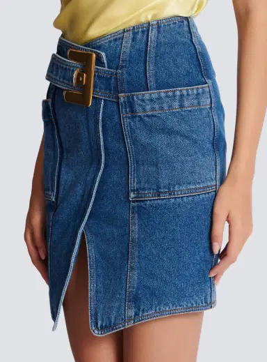 Balmain Short denim skirt with belt | Thumbnail 7 Balmain Short denim skirt with belt | Thumbnail 7