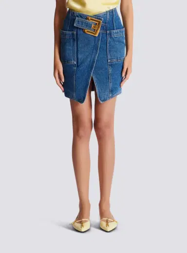 Balmain Short denim skirt with belt | Thumbnail 8 Balmain Short denim skirt with belt | Thumbnail 8