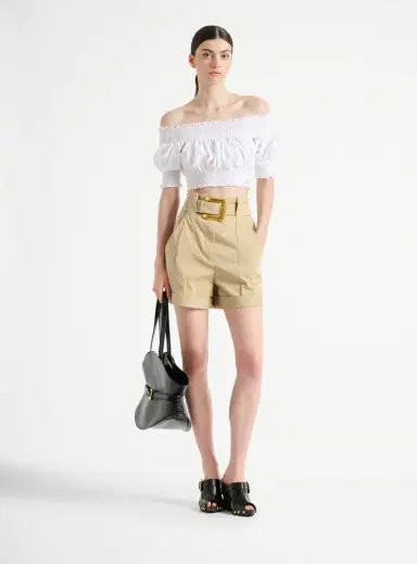 Balmain Cotton gabardine shorts with belt | Thumbnail 2 Balmain Cotton gabardine shorts with belt | Thumbnail 2