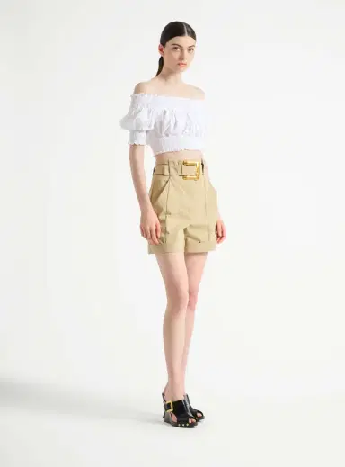 Balmain Cotton gabardine shorts with belt | Thumbnail 3 Balmain Cotton gabardine shorts with belt | Thumbnail 3