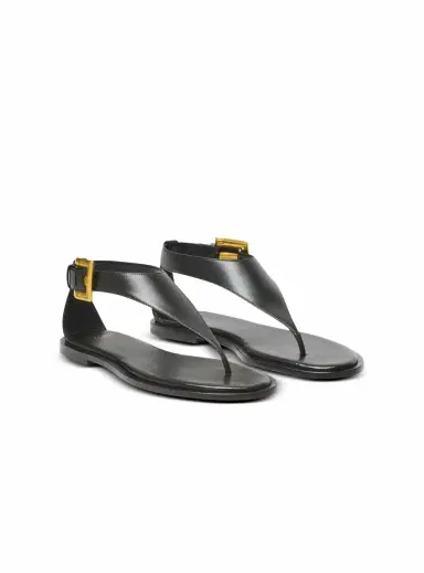 Balmain Anthem flat toe-post sandals in lambskin leather | Thumbnail 3 Balmain Anthem flat toe-post sandals in lambskin leather | Thumbnail 3