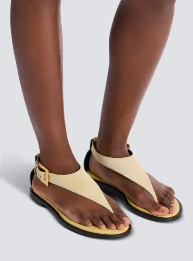 Balmain Anthem flat toe-post sandals in suede | Thumbnail 2 Balmain Anthem flat toe-post sandals in suede | Thumbnail 2