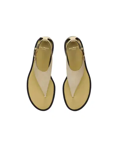 Balmain Anthem flat toe-post sandals in suede | Thumbnail 7 Balmain Anthem flat toe-post sandals in suede | Thumbnail 7