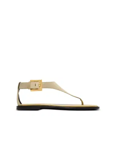 Balmain Anthem flat toe-post sandals in suede | Thumbnail 1 Balmain Anthem flat toe-post sandals in suede | Thumbnail 1