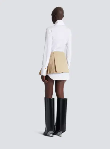 Balmain Short gabardine skirt with belt detail | Thumbnail 4 Balmain Short gabardine skirt with belt detail | Thumbnail 4