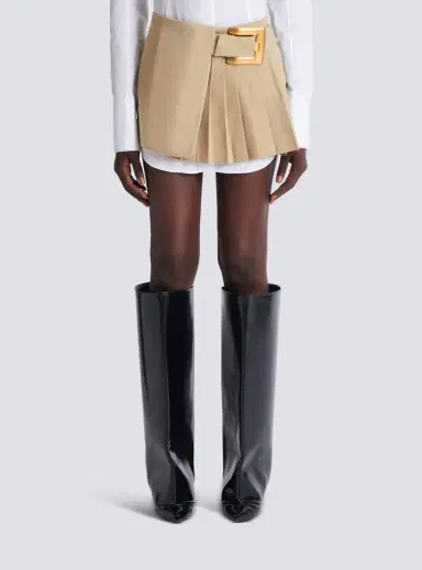 Balmain Short gabardine skirt with belt detail | Thumbnail 7 Balmain Short gabardine skirt with belt detail | Thumbnail 7