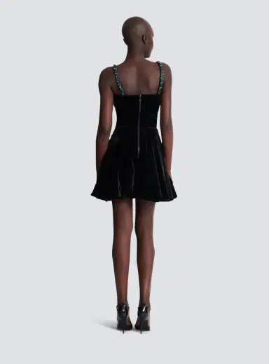 Balmain Embellished strappy velvet dress | Thumbnail 4 Balmain Embellished strappy velvet dress | Thumbnail 4