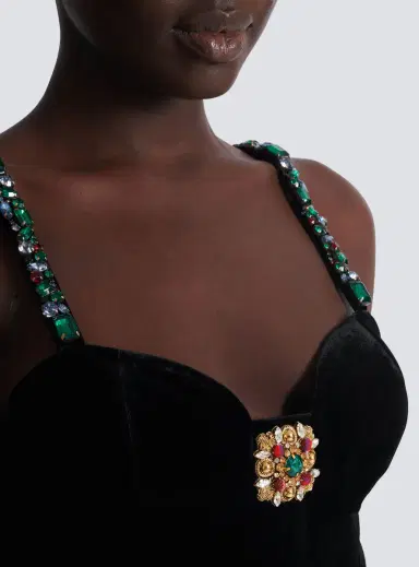 Balmain Embellished strappy velvet dress | Thumbnail 5 Balmain Embellished strappy velvet dress | Thumbnail 5