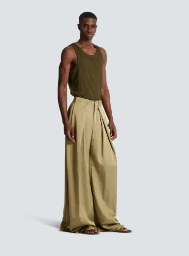Balmain Satin-finish trousers with wide knife pleats | Thumbnail 3 Balmain Satin-finish trousers with wide knife pleats | Thumbnail 3