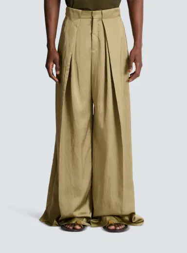 Balmain Satin-finish trousers with wide knife pleats | Thumbnail 8 Balmain Satin-finish trousers with wide knife pleats | Thumbnail 8