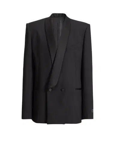 Balmain 2-button jacket in wool and satin | Thumbnail 1 Balmain 2-button jacket in wool and satin | Thumbnail 1