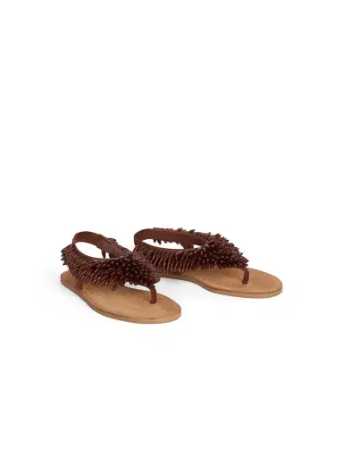 Balmain Flat sandals in suede and beads | Thumbnail 3 Balmain Flat sandals in suede and beads | Thumbnail 3