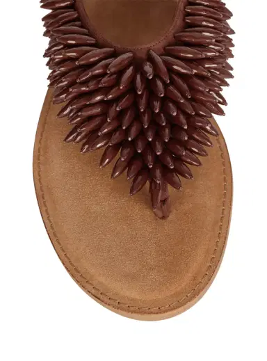 Balmain Flat sandals in suede and beads | Thumbnail 5 Balmain Flat sandals in suede and beads | Thumbnail 5
