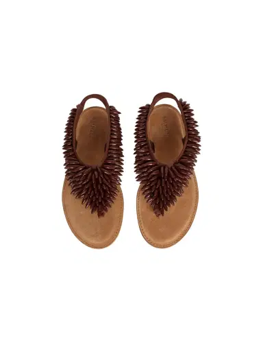 Balmain Flat sandals in suede and beads | Thumbnail 6 Balmain Flat sandals in suede and beads | Thumbnail 6
