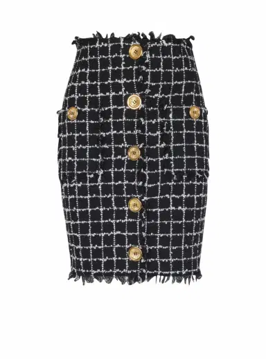 Balmain Tweed pencil skirt with buttons | Thumbnail 1 Balmain Tweed pencil skirt with buttons | Thumbnail 1