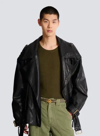 Balmain Smooth leather T-Bar belt | Thumbnail 2 Balmain Smooth leather T-Bar belt | Thumbnail 2