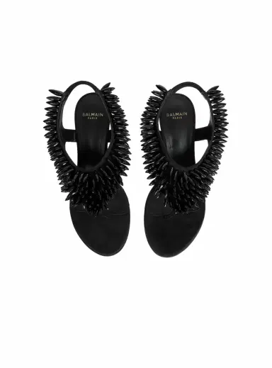 Balmain No Wedge beaded suede sandals | Thumbnail 6 Balmain No Wedge beaded suede sandals | Thumbnail 6
