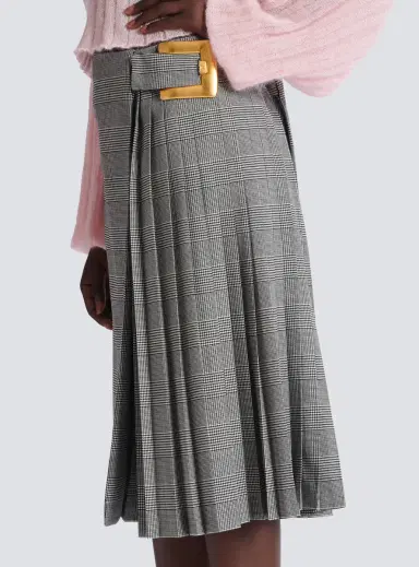 Balmain Midi skirt in Prince of Wales jacquard | Thumbnail 6 Balmain Midi skirt in Prince of Wales jacquard | Thumbnail 6