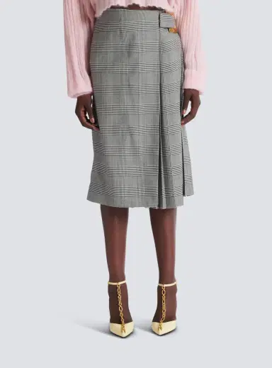 Balmain Midi skirt in Prince of Wales jacquard | Thumbnail 7 Balmain Midi skirt in Prince of Wales jacquard | Thumbnail 7