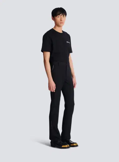 Balmain Straight-leg wool trousers with crystal embroidery | Thumbnail 3 Balmain Straight-leg wool trousers with crystal embroidery | Thumbnail 3