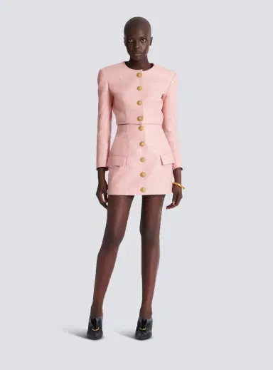 Balmain Short lambskin skirt with buttons | Thumbnail 2 Balmain Short lambskin skirt with buttons | Thumbnail 2