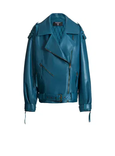 Balmain Lambskin leather biker jacket | Thumbnail 1 Balmain Lambskin leather biker jacket | Thumbnail 1