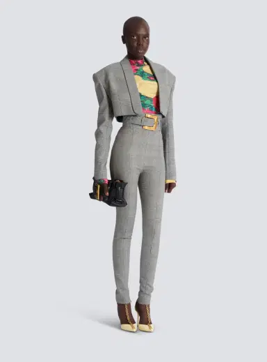 Balmain Stretch trousers in Prince of Wales jacquard | Thumbnail 2 Balmain Stretch trousers in Prince of Wales jacquard | Thumbnail 2