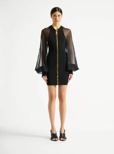 Balmain Short jersey and muslin dress | Thumbnail 2 Balmain Short jersey and muslin dress | Thumbnail 2