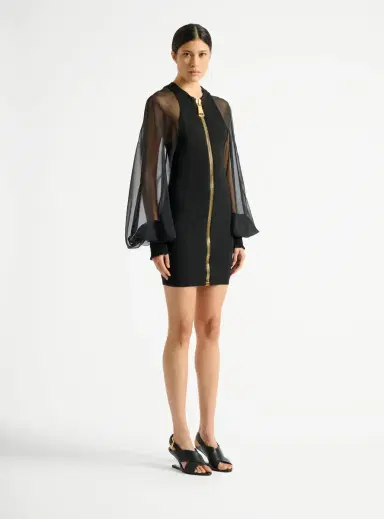 Balmain Short jersey and muslin dress | Thumbnail 3 Balmain Short jersey and muslin dress | Thumbnail 3