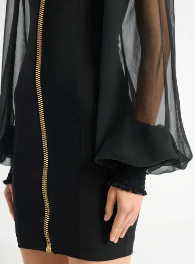 Balmain Short jersey and muslin dress | Thumbnail 5 Balmain Short jersey and muslin dress | Thumbnail 5