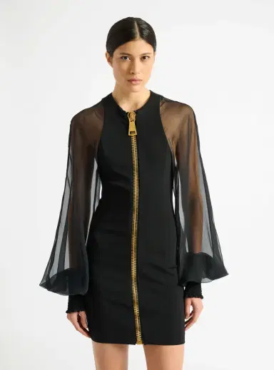 Balmain Short jersey and muslin dress | Thumbnail 6 Balmain Short jersey and muslin dress | Thumbnail 6