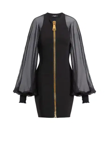 Balmain Short jersey and muslin dress | Thumbnail 1 Balmain Short jersey and muslin dress | Thumbnail 1