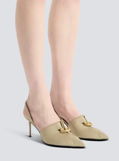 Balmain Cotton gabardine slingbacks with piercing | Thumbnail 2 Balmain Cotton gabardine slingbacks with piercing | Thumbnail 2