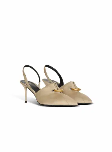Balmain Cotton gabardine slingbacks with piercing | Thumbnail 3 Balmain Cotton gabardine slingbacks with piercing | Thumbnail 3