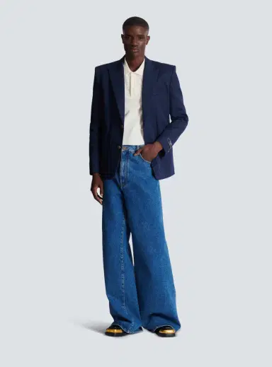 Balmain Blue denim wide-leg jeans | Thumbnail 2 Balmain Blue denim wide-leg jeans | Thumbnail 2