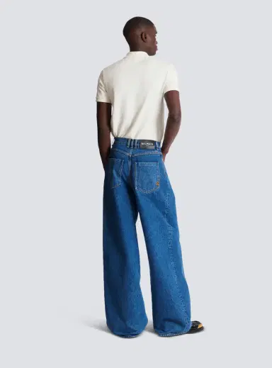 Balmain Blue denim wide-leg jeans | Thumbnail 4 Balmain Blue denim wide-leg jeans | Thumbnail 4