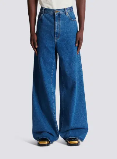 Balmain Blue denim wide-leg jeans | Thumbnail 8 Balmain Blue denim wide-leg jeans | Thumbnail 8