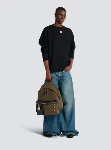 Balmain Pulse calfskin and nylon backpack | Thumbnail 2 Balmain Pulse calfskin and nylon backpack | Thumbnail 2